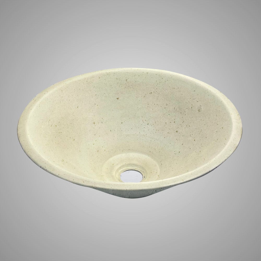 Saster Round Cast Concrete Vessel Sink - Cream