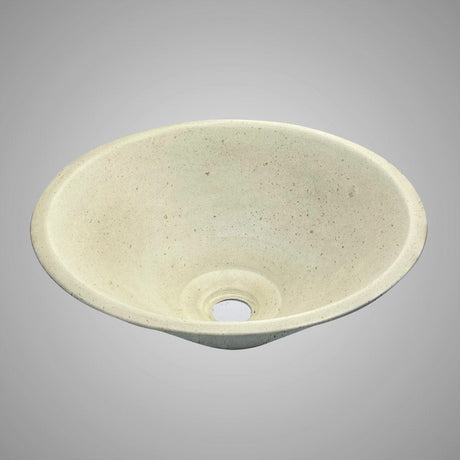 Saster Round Cast Concrete Vessel Sink - Cream