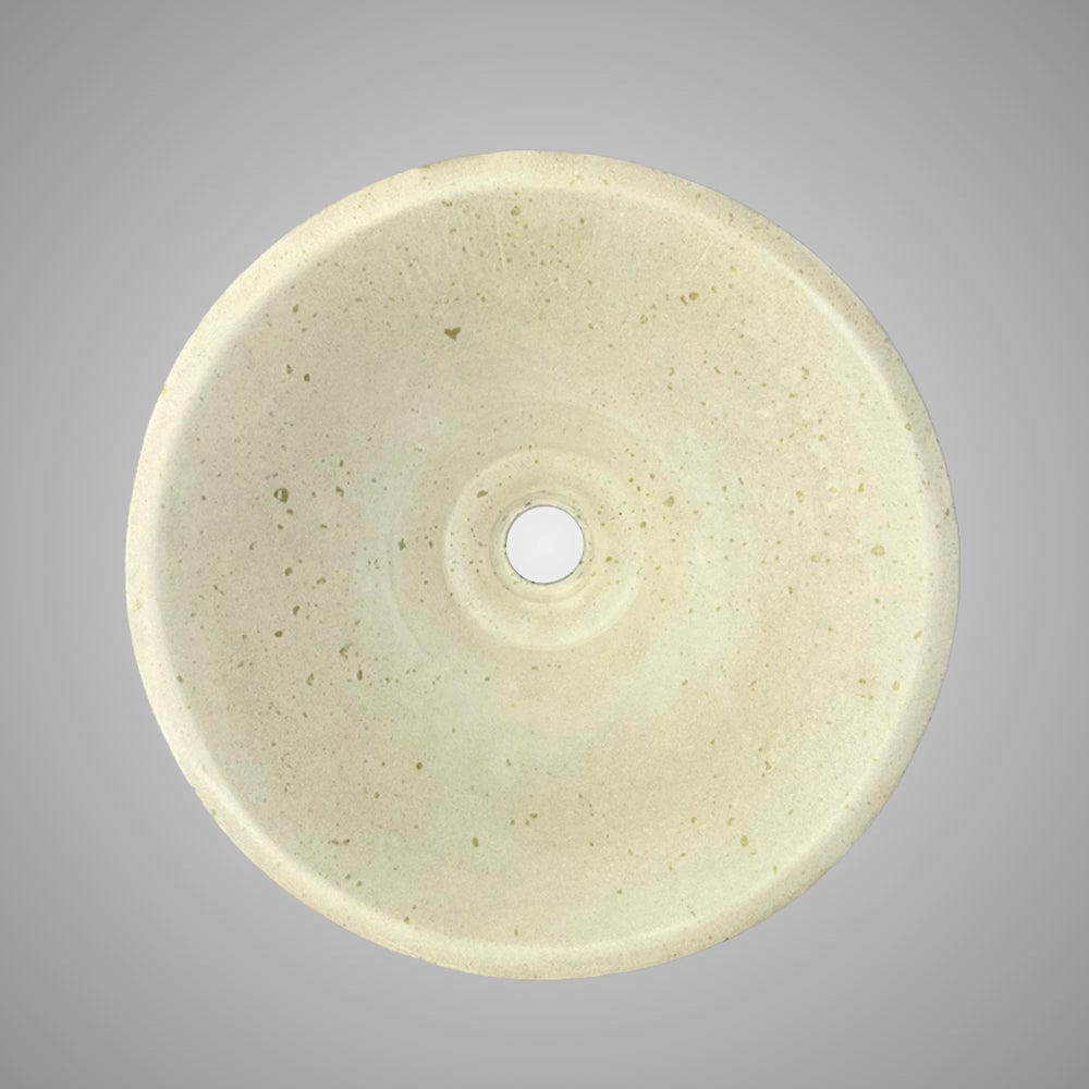 Saster Round Cast Concrete Vessel Sink - Cream