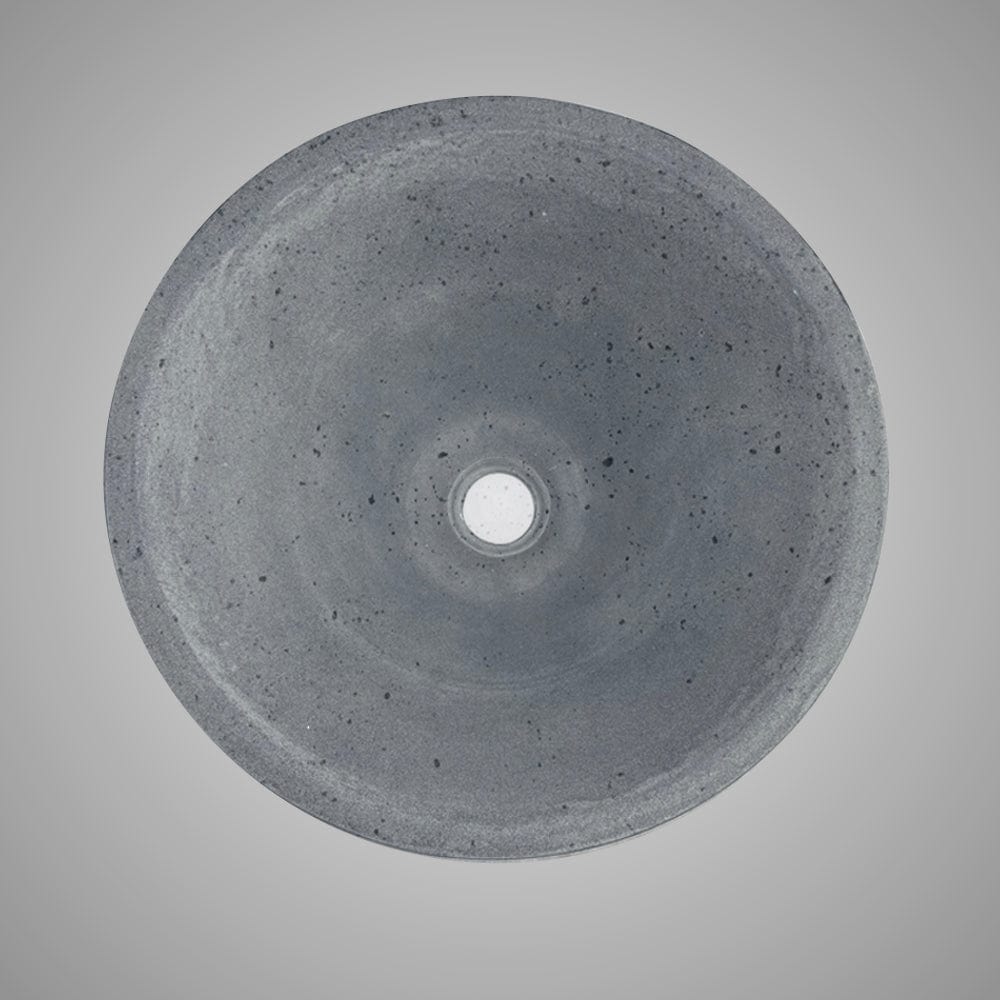 Saster Round Cast Concrete Vessel Sink - Dark Grey