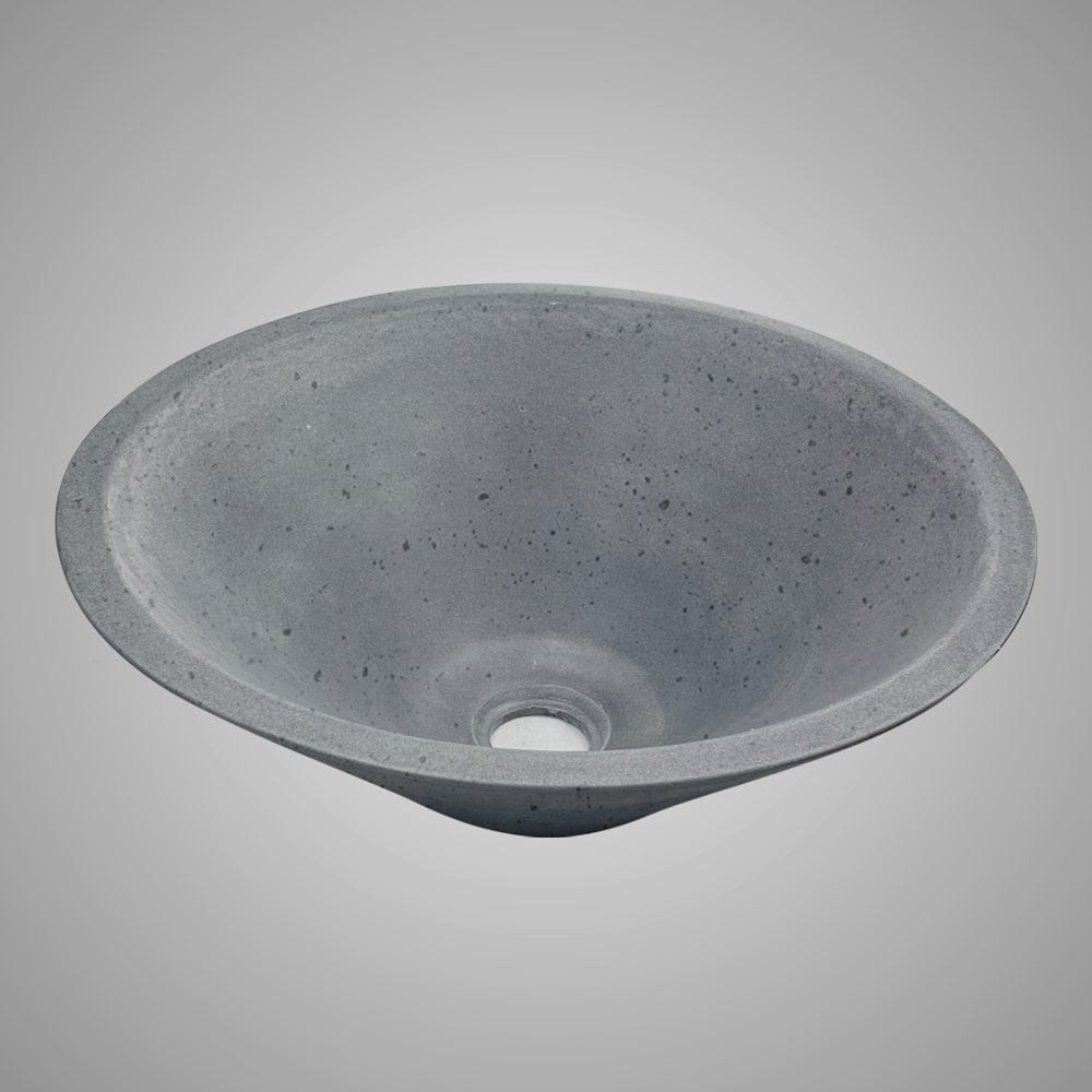 Saster Round Cast Concrete Vessel Sink - Dark Grey
