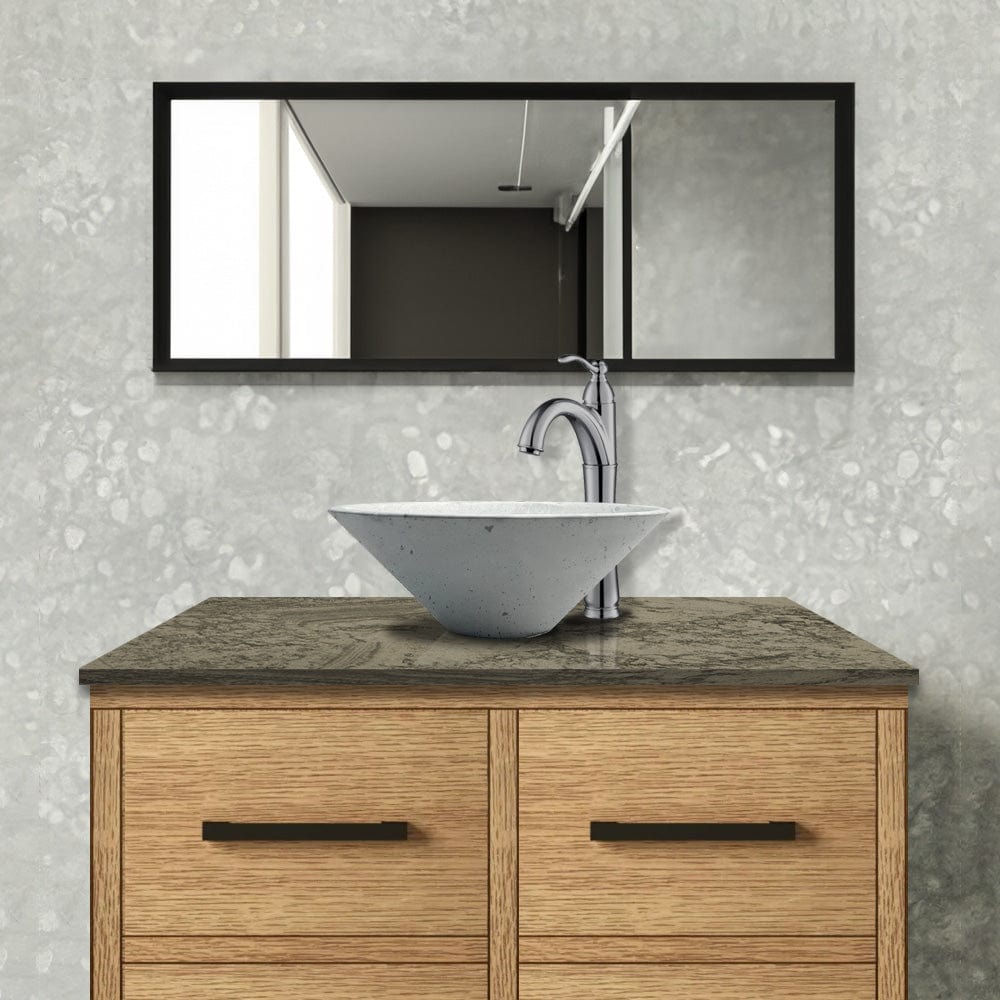 Saster Round Cast Concrete Vessel Sink - Light Grey