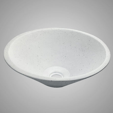 Saster Round Cast Concrete Vessel Sink - White