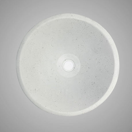 Saster Round Cast Concrete Vessel Sink - White