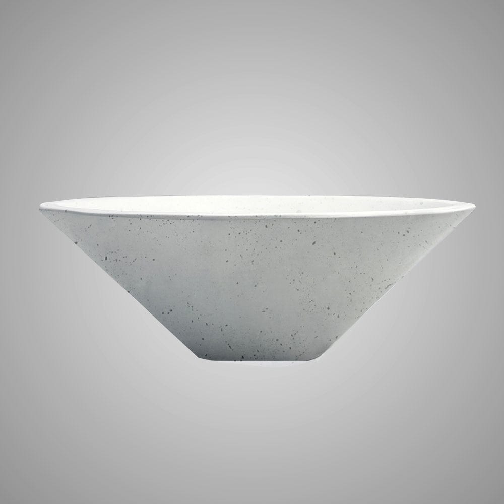 Saster Round Cast Concrete Vessel Sink - White