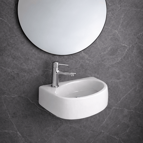 Saxon Vitreous China Wall-Mount Bathroom Sink - Left Side Faucet Drilling