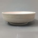 Selva Round Vessel Ceramic Concrete Sink - Smooth White Ceramic Interior with Textured Light Grey Exterior