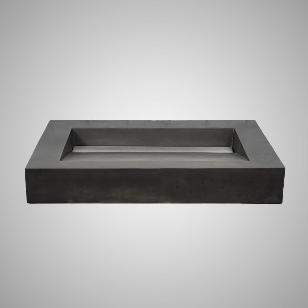 Severo Cast Concrete Rectangular Vessel Sink - Dusk Grey