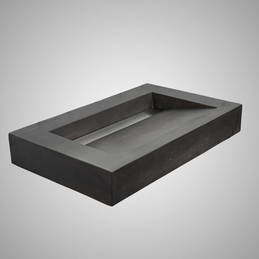 Severo Cast Concrete Rectangular Vessel Sink - Dusk Grey