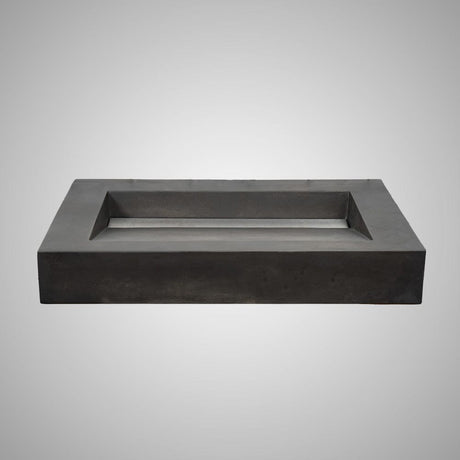 Severo Cast Concrete Rectangular Vessel Sink - Dusk Grey
