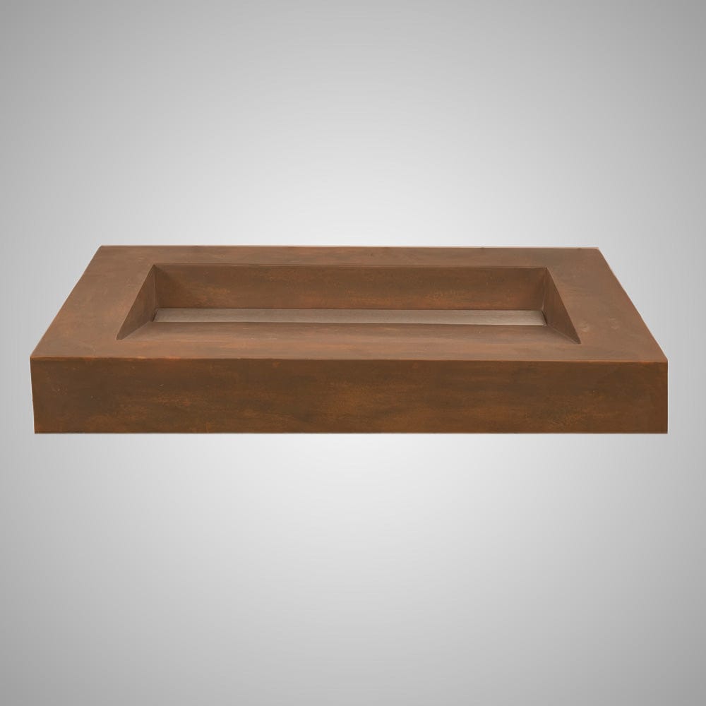 Severo Cast Concrete Rectangular Vessel Sink - Vintage Brown