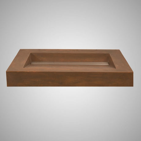 Severo Cast Concrete Rectangular Vessel Sink - Vintage Brown