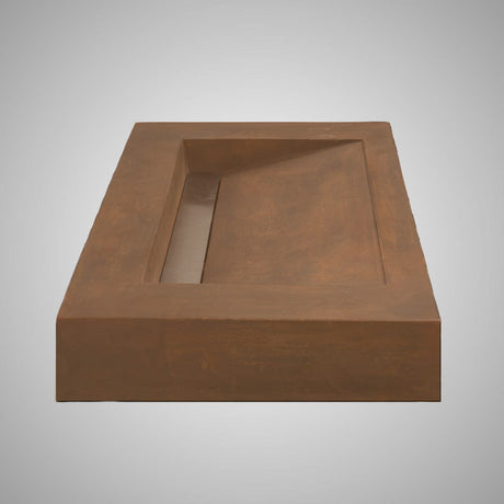 Severo Cast Concrete Rectangular Vessel Sink - Vintage Brown