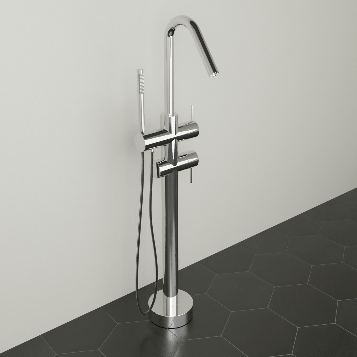 Silerton Freestanding Tub Faucet with Hand Shower