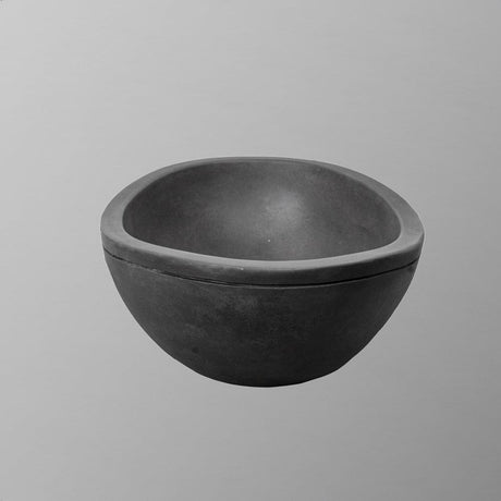 Small Danilo Cast Concrete Oval Vessel Sink - Dusk Grey