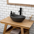 Small Danilo Cast Concrete Oval Vessel Sink - Dusk Grey