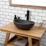 Small Danilo Cast Concrete Oval Vessel Sink - Dusk Grey