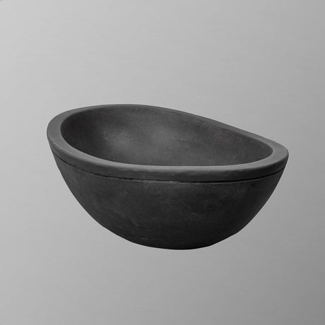 Small Danilo Cast Concrete Oval Vessel Sink - Dusk Grey