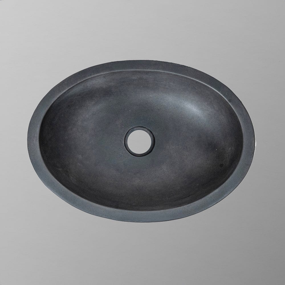 Small Danilo Cast Concrete Oval Vessel Sink - Dusk Grey