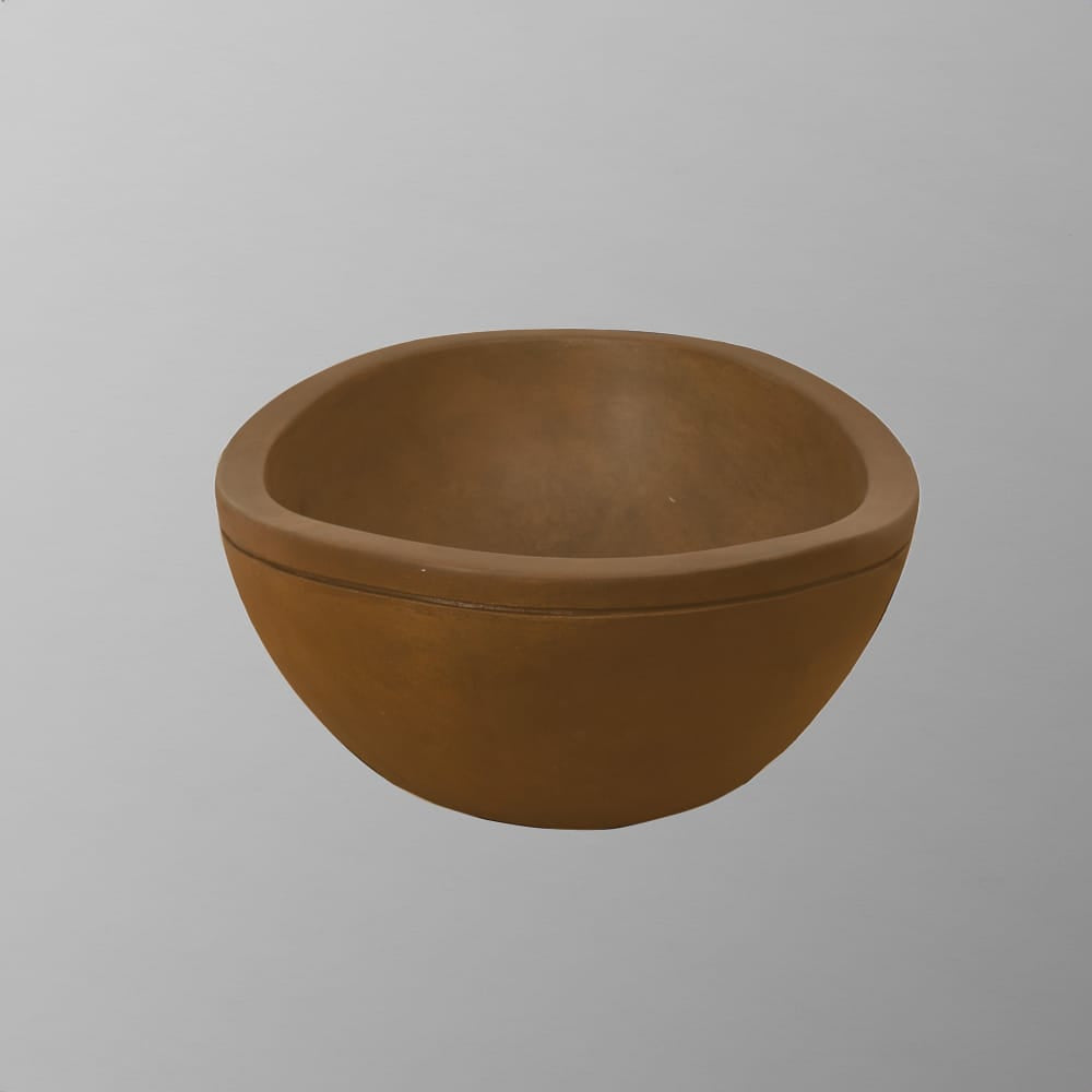 Small Danilo Cast Concrete Oval Vessel Sink - Vintage Brown