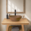 Small Danilo Cast Concrete Oval Vessel Sink - Vintage Brown