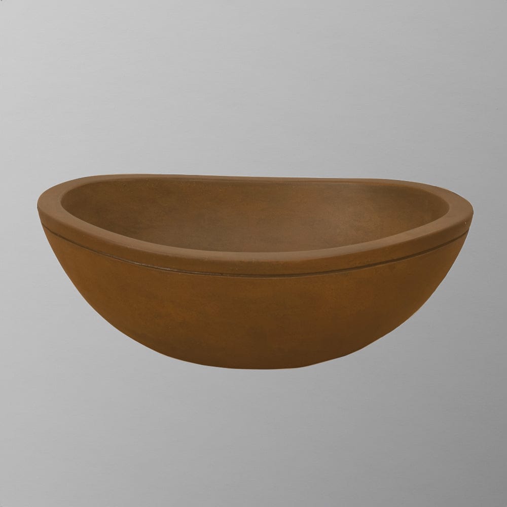 Small Danilo Cast Concrete Oval Vessel Sink - Vintage Brown