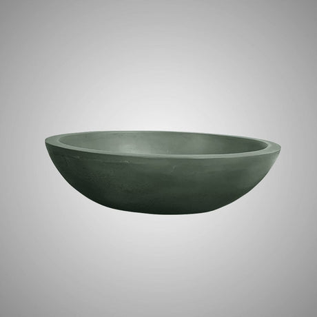 Small Lisman Oval Cast Concrete Vessel Sink - Copper Green