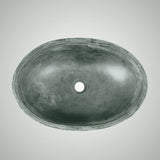 Small Lisman Oval Cast Concrete Vessel Sink - Copper Green