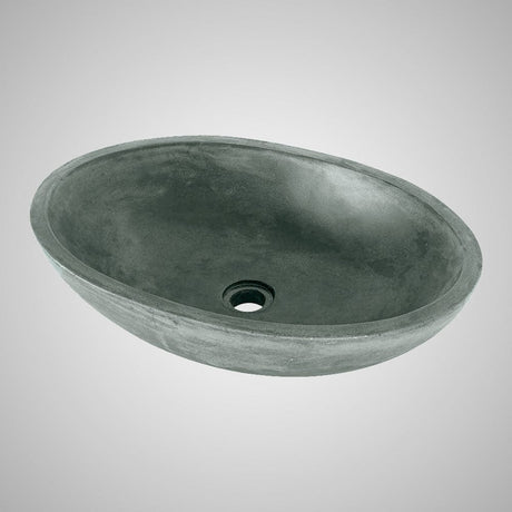 Small Lisman Oval Cast Concrete Vessel Sink - Copper Green
