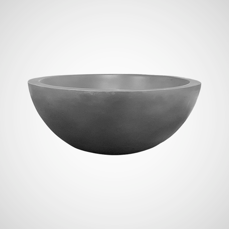 Small Lisman Oval Cast Concrete Vessel Sink - Dusk Grey