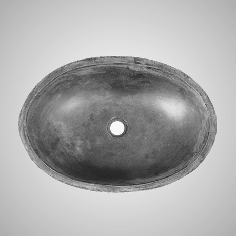 Small Lisman Oval Cast Concrete Vessel Sink - Dusk Grey