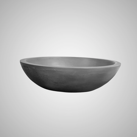 Small Lisman Oval Cast Concrete Vessel Sink - Dusk Grey