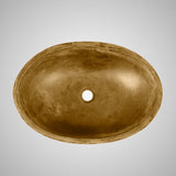 Small Lisman Oval Cast Concrete Vessel Sink - Vintage Brown