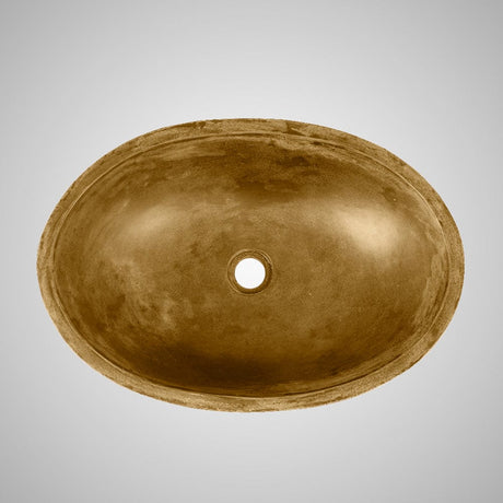 Small Lisman Oval Cast Concrete Vessel Sink - Vintage Brown