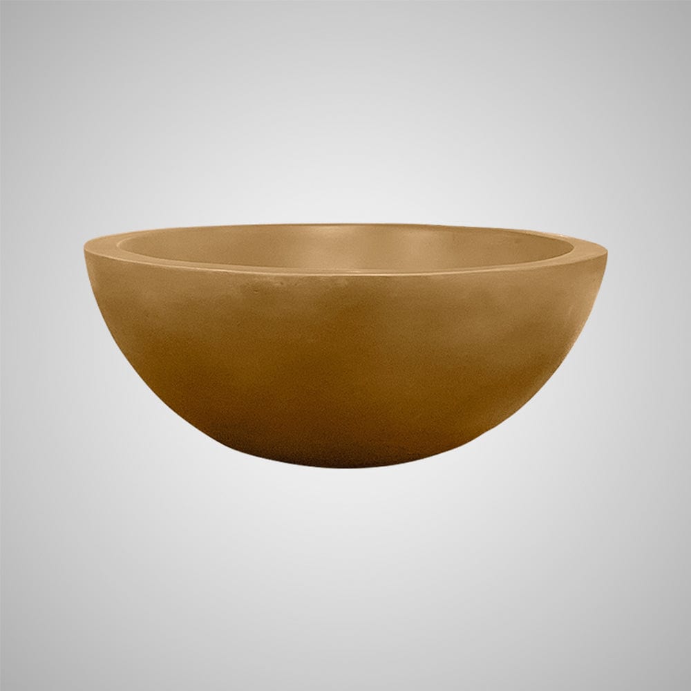 Small Lisman Oval Cast Concrete Vessel Sink - Vintage Brown