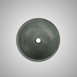 Small Sardis Round Cast Concrete Vessel Sink - Copper Green