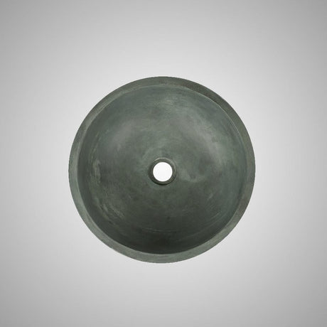 Small Sardis Round Cast Concrete Vessel Sink - Copper Green