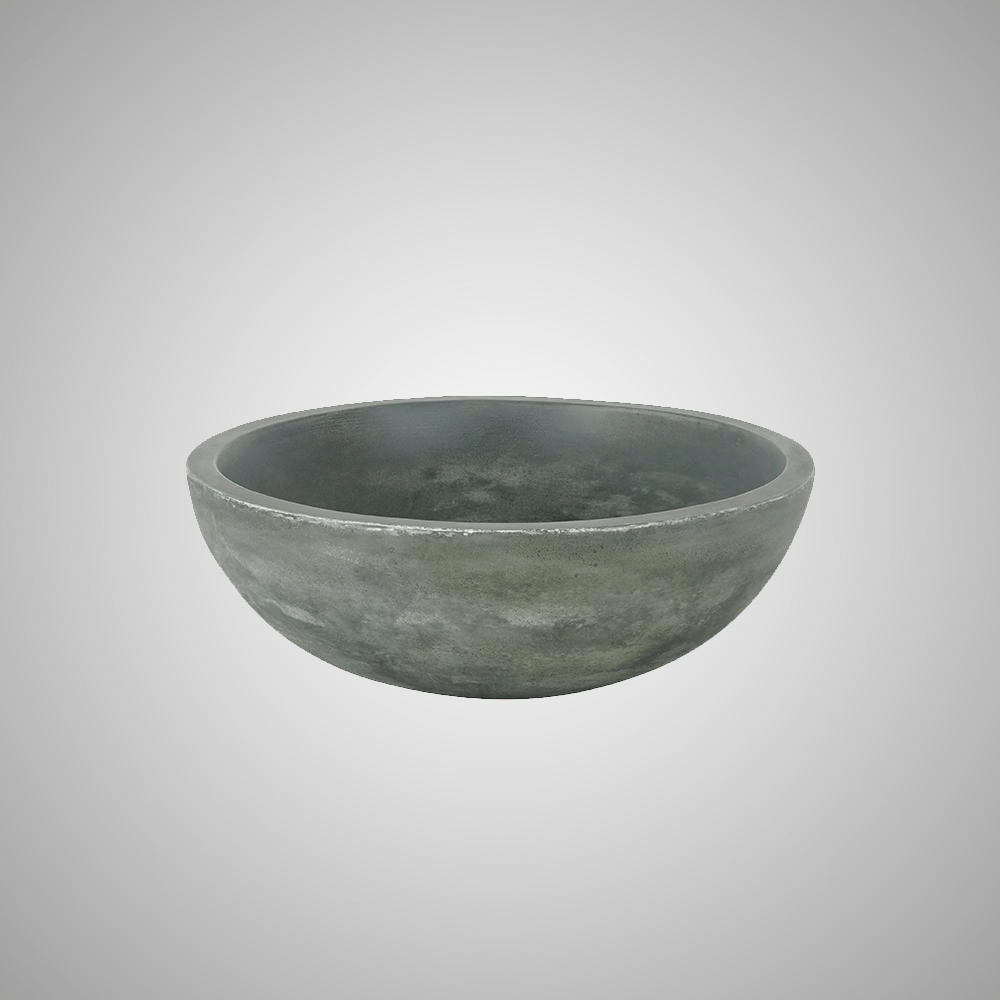 Small Sardis Round Cast Concrete Vessel Sink - Copper Green