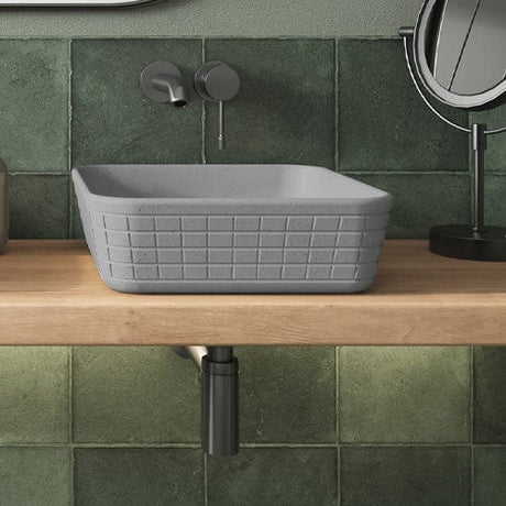 Stanson Square Cast Concrete Vessel Sink - Dark Grey