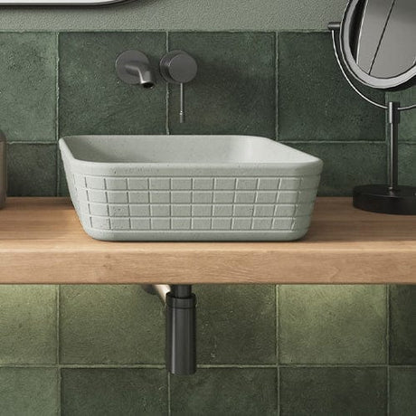 Stanson Square Cast Concrete Vessel Sink - Light Grey
