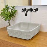 Stanson Square Cast Concrete Vessel Sink - Light Grey