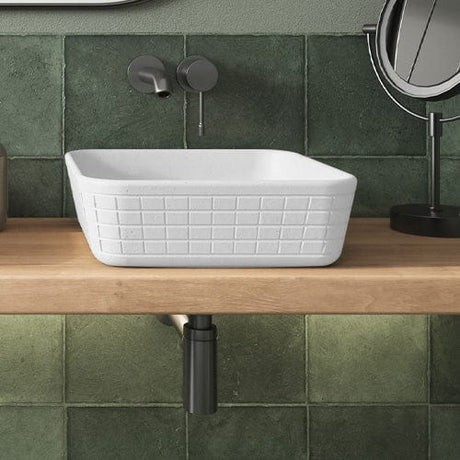 Stanson Square Cast Concrete Vessel Sink - White