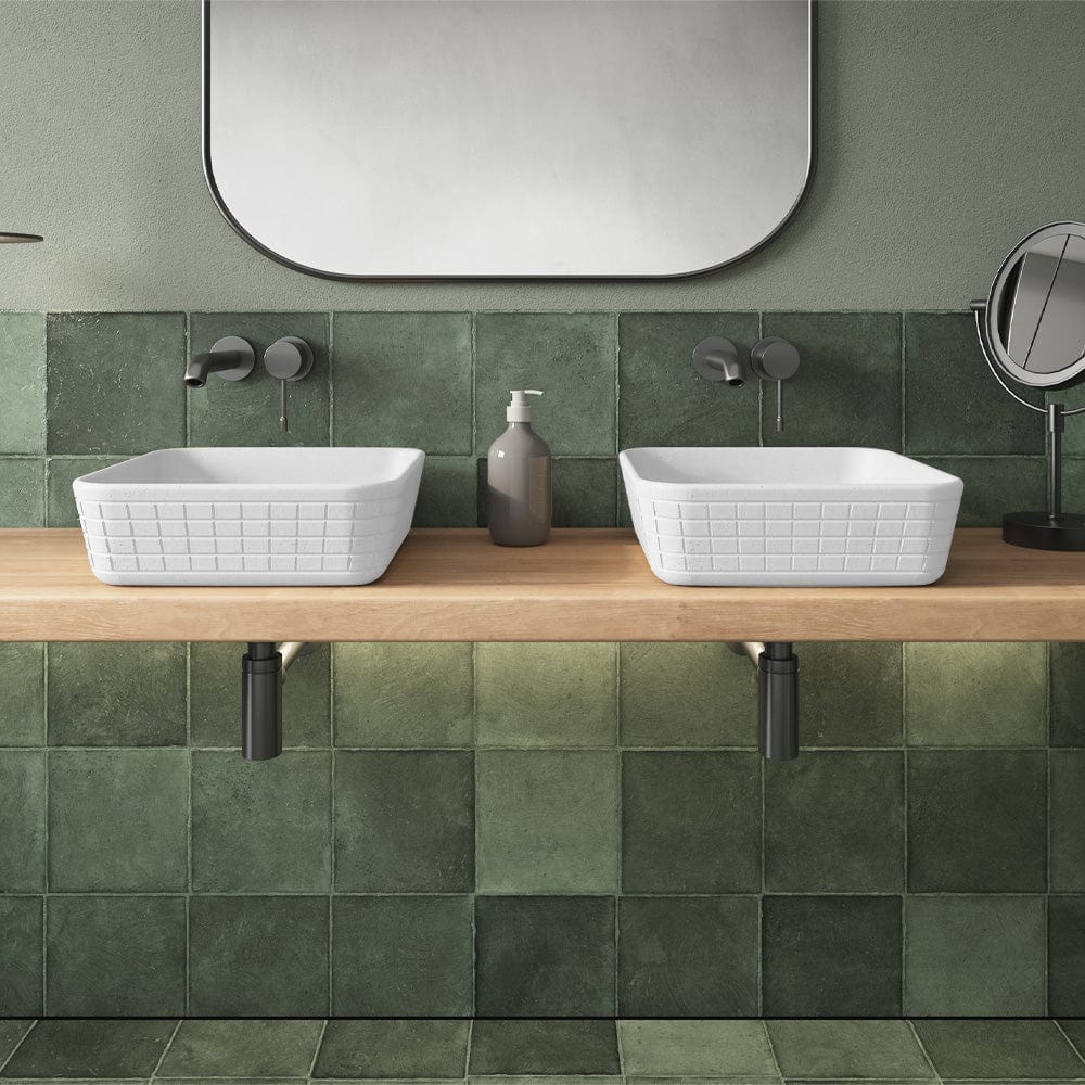 Stanson Square Cast Concrete Vessel Sink - White