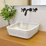 Stanson Square Cast Concrete Vessel Sink - White