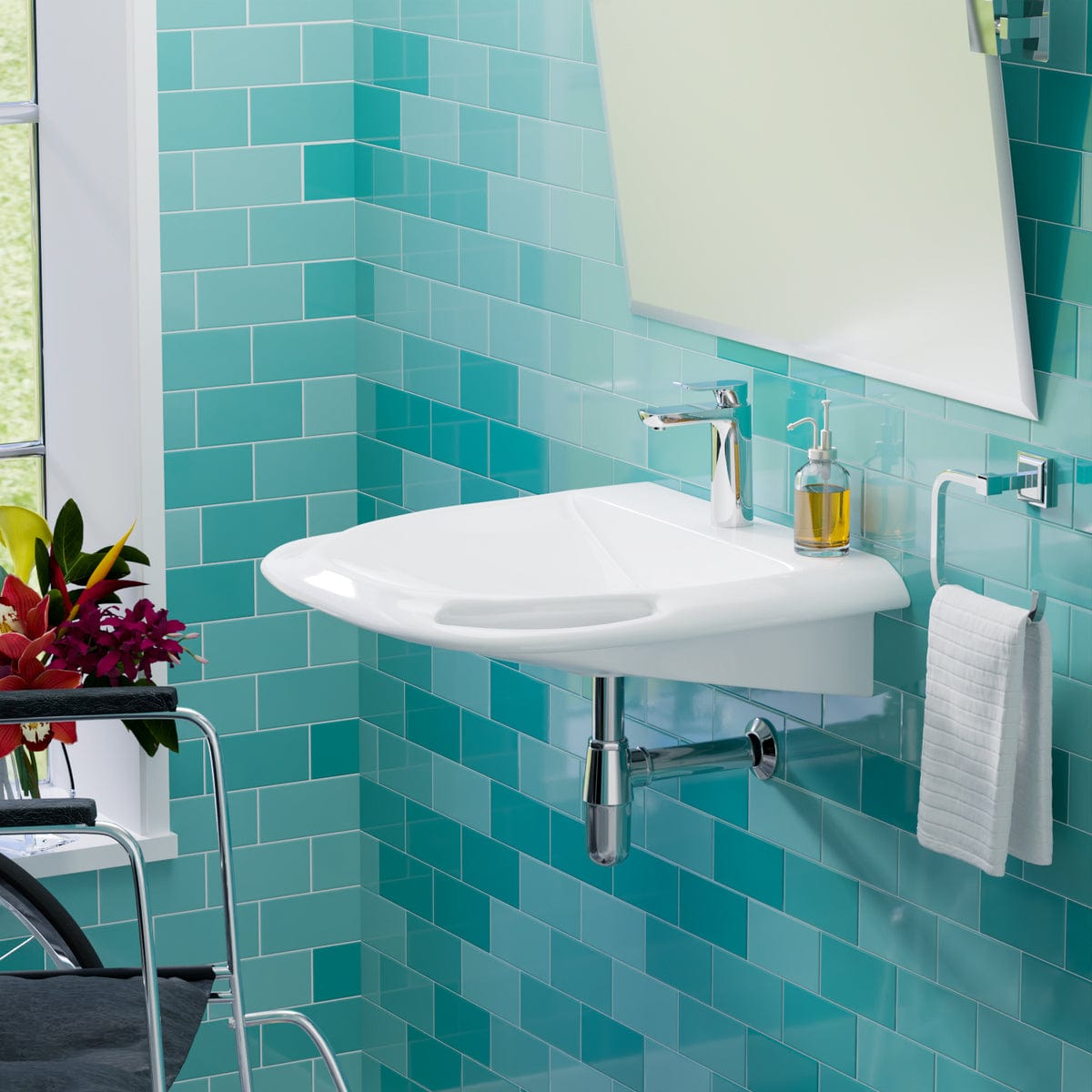 Stoper Vitreous China Wall-Mount Bathroom Sink - ADA Compliant