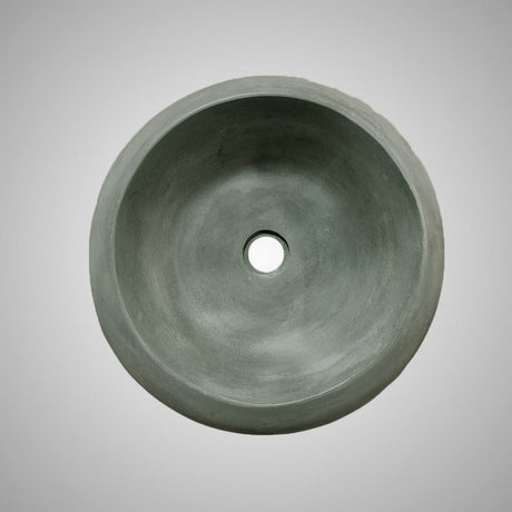 Suplee Round Cast Concrete Vessel Sink  - Copper Green