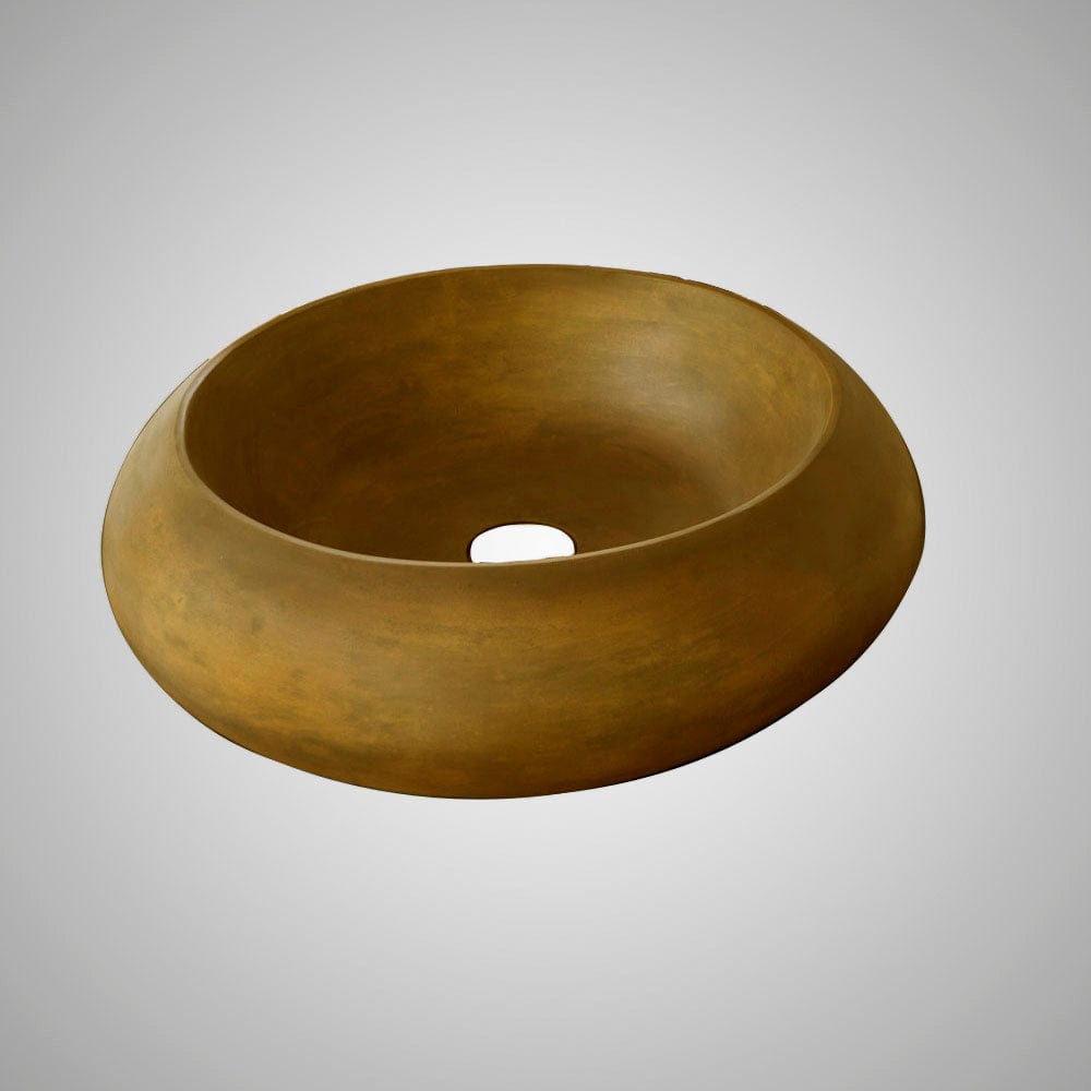 Suplee Round Cast Concrete Vessel Sink  - Vintage Brown