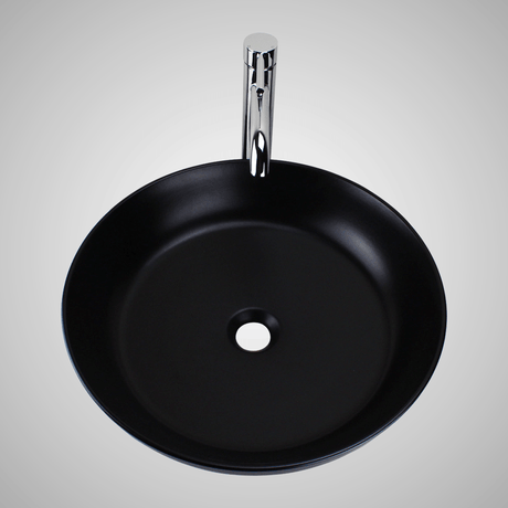 Tabiona Vitreous China Decorated Vessel Sink - Matte Black
