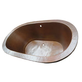 Tasten Hammered Copper Double-Ended Drop-In Tub with Flat Rim