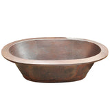 Tasten Hammered Copper Double-Ended Drop-In Tub with Flat Rim